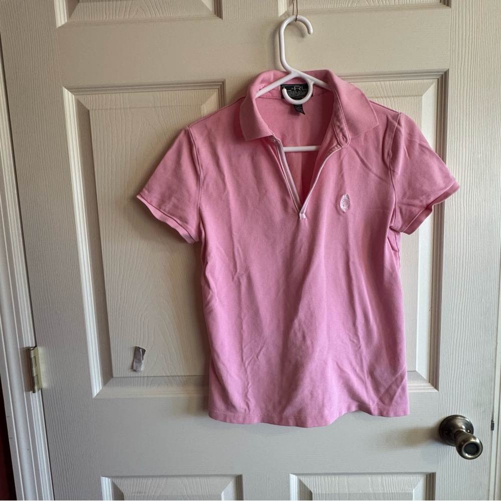 Ralph Lauren 100% Cotton Pink Polo Top |  M